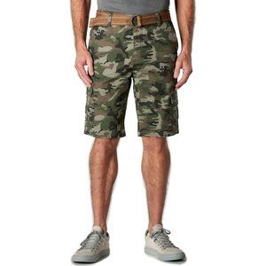Iron Clothing Stretch Twill Multi Pocket Cargo Short - Green Camo  Size 36